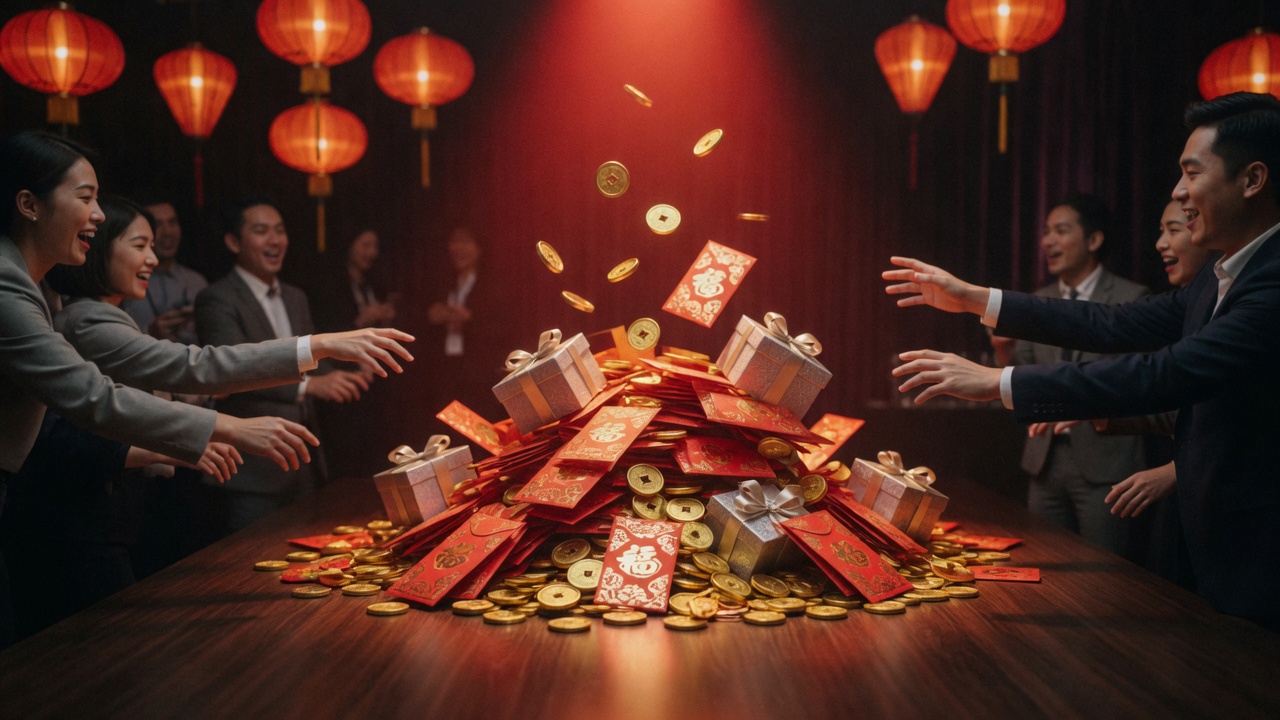 紅包金幣堆成的動態獎金池畫面